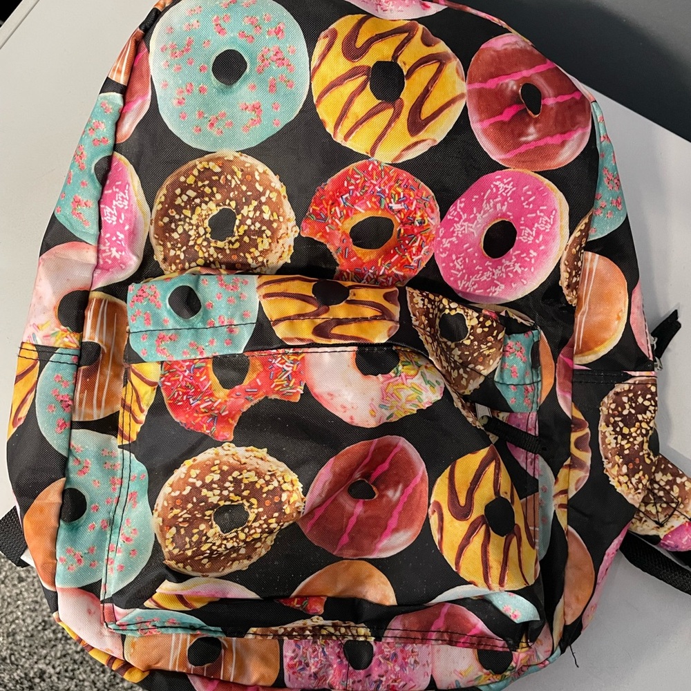 Colorful Donut Print Backpack